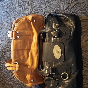 QTY 2 Vintage Perlina leather Satchel Style Handbag